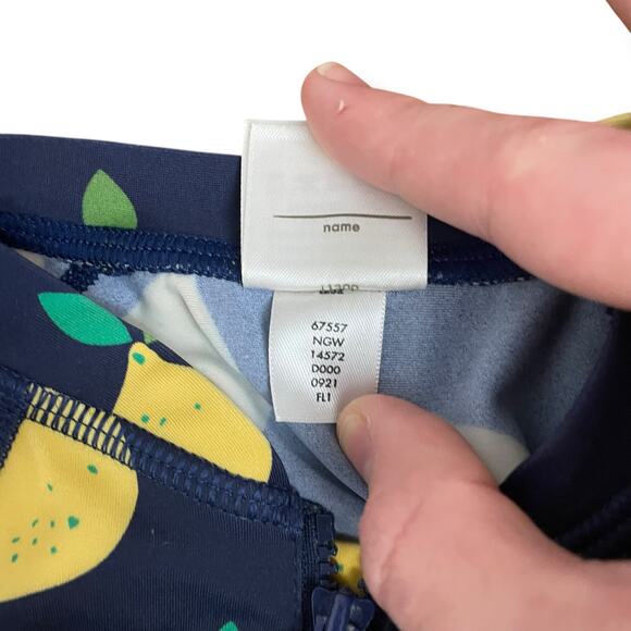 Hanna Andersson Lemon Print Zip Rashguard Swimsuit 18–24M UPF 50+ One Piece - Picture 10 of 11